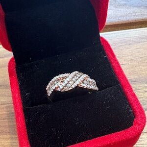 10K Brandy Diamond Twisted Ring 3/4 CT